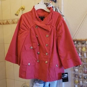 Liz Claiborne Axcess Coral Pink Trench Coat